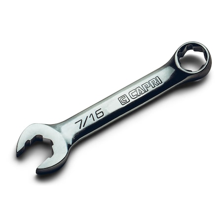 CAPRI TOOLS 7/16 in. WaveDrive Pro Stubby Combination Wrench for Regular and Rounded Bolts CP11750-S716SB